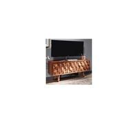 Meuble TV 1 porte abattante 92x35x44 cm en bois de sheesham
