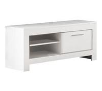 DENAE - Meuble TV 1 Porte L112cm Laqué Blanc Brillant -