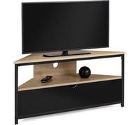 Meuble TV 100 cm d'angle BOSTON avec placard noir design industriel Noir G