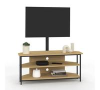 IDMarket - Meuble TV 100 cm d'angle Detroit avec étagères et Support TV réglable de 32 à 70 Pouces Design Industriel