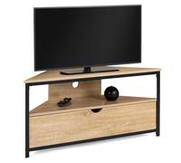 IDMarket - Meuble TV 100 cm d'angle Detroit avec Placard Design Industriel