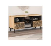 Vidaxl Meuble Tv 100x33x46 Cm Bois Massif De Manguier Marron