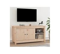 vidaXL Meuble TV, Armoir de Télévision avec Compartiments et Étagère, Meuble Télé avec Rangement Salle de Séjour, Moderne, Marron Bois de Pin Massif Bois