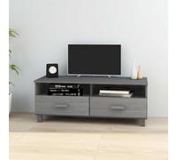 vidaXL Meuble TV HAMAR Gris clair 106x40x40 cm Bois massif de pin 340471