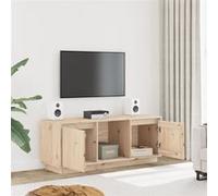 Meuble TV Blanc 110,5x35x44 cm Bois de Pin Massif Armoire Basse Salon vidaXL