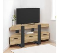 Meuble Tv 110 Cm D'angle Phoenix Avec Tiroir Bois Et Noir