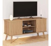 Meuble Tv 110 Cm Juliette 2 Portes Effet Lattes