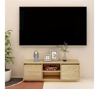 Meuble TV 110x30x40 cm bois de pin massif Brun G