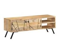 Meuble TV 110x30x40 cm Bois massif de manguier Naturel G