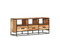 Meuble TV 110x30x45 cm Bois d acacia massif Brun G