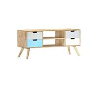 Meuble Tv 110x35x48 Cm Bois De Manguier Massif Marron
