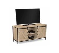 IDMarket - Meuble TV 113 cm 2 Portes granges coulissantes Quebec Design Industriel