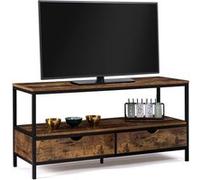 IDMarket - Meuble TV 113 cm Dayton 2 tiroirs Bois Effet Vieilli Design Industriel