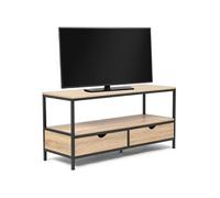 Meuble tv detroit 2 tiroirs design industriel - Naturel