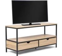 Meuble tv detroit 2 tiroirs design industriel - Naturel