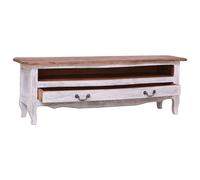 Meuble Tv 120 X 30 X 40 Cm Blanc Bois De Récupération Massif Blanc