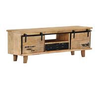 vidaXL Meuble TV Armoire Bas Mobilier TV Armoire HiFi Meuble Multimédia Support pour TV Armoire Salon Salle de Séjour Bois Massif de Manguier