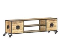 Meuble Tv 130x30x39 Cm Bois Massif De Manguier - Vidaxl Marron