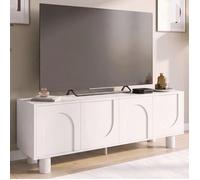 Meuble TV 140 cm ARCHIE 4 portes design arche blanc
