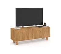 IDMarket Meuble TV Archie 140 cm 4 portes design arche effet bois