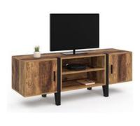 Meuble TV 140 cm AUSTRIA 2 portes bois pieds épingle Bois G