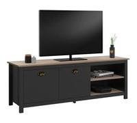 IDMarket – Meuble TV ISIS 140 cm Campagne Bois et Noir
