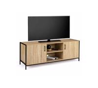 IDMarket Meuble TV Detroit 140 cm 2 portes Design industriel