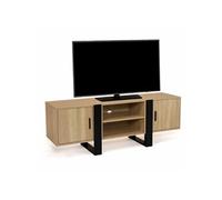 IDMarket - Meuble TV 140 cm Phoenix 2 Portes Bois et Noir