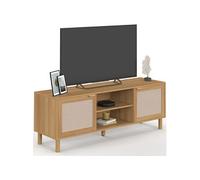 IDMarket - Meuble TV Robin 140 cm 2 portes Bois et effet lin