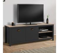 IDMarket – Meuble TV ISIS 140 cm Campagne Bois et Noir