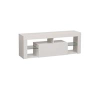 Meuble tv 140cm blanc à led daryl