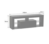 Meuble TV 140cm blanc à LED DARYL
