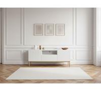 Meuble TV 150 cm avec niche KASHA Pieds or blanc BOBOCHIC Blanc