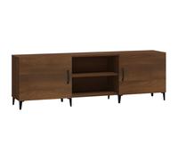 Meuble Tv 150 Cm Chêne Brun Étagère Murale Rangement Bois Contreplaqué Robuste Marron