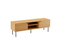Happy Garden Meuble TV STINNA 150 cm – Style scandinave, 2 portes, 2 sorties de câbles
