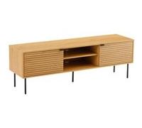 Happy Garden Meuble TV STINNA 150 cm – Style scandinave, 2 portes, 2 sorties de câbles
