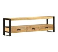 Meuble TV 150x30x45 cm Bois solide de manguier Brun G
