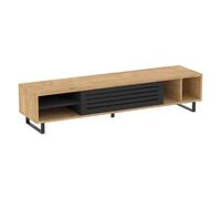Oviala Meuble TV 160 cm Effet Bois Clair