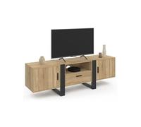 IDMarket - Meuble TV 160 cm Phoenix 3 Portes Bois et Noir