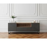 Meuble TV 167 cm ALICE pieds en métal gris foncé BOBOCHIC Gris foncé