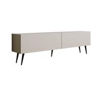 Meuble TV - 170 cm - Cachemire - Pieds noirs - 2 portes