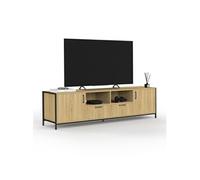 IDMarket Meuble TV Detroit 180 cm 2 portes 2 tiroirs design industriel