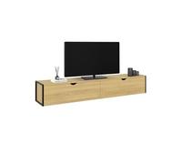 Meuble TV 180 cm suspendu DETROIT 2 portes design industriel