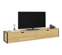 IDMarket Meuble TV Detroit 180 cm suspendu 2 portes design industriel