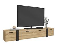IDMarket Meuble TV suspendu Phoenix 180 cm 3 portes design industriel Bois