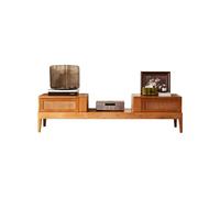 Meuble TV 180cm Meuble de Rangement en Bois Massif et Rotin Vieilli, Centre de Loisirs Rustique pour Maison, Hôtels & Locations Saisonnières Console multimédia