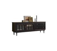 Meuble TV 180cm Meuble Vitrine Rustique Vintage en Bois Massif, Unité de Rangement Verre Salon Minimaliste, Meuble pour Hôtels et Résidences Meuble TV pour Salon