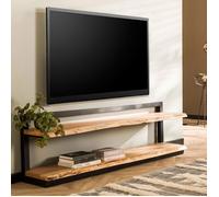 Meuble TV 180x30x55 cm en acacia naturel et métal - ALONG