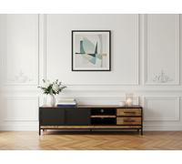 Meuble TV 190 cm BEAUBOURG bois massif de manguier BOBOCHIC Marron clair