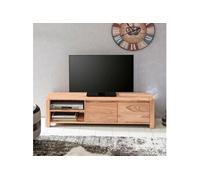Meuble TV 2 niches 140x35x40 cm en bois d'acacia massif